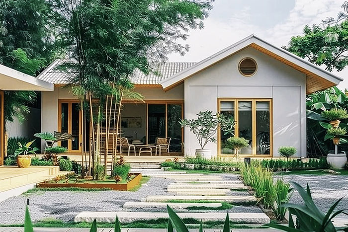 Nhà vườn cấp 4 nhỏ đẹp cổ điển